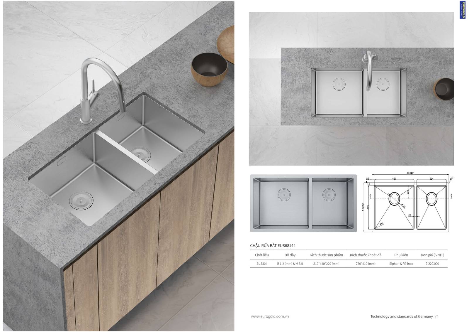 Thiết bị nhà bếp EUROGOLD Catalogue và Bảng giá mới nhất /Page 36